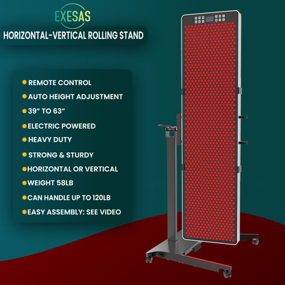 EXESAS Automatic Horizontal & Vertical Rolling Stand | Motorized Height Adjustment | Compatible with EXESAS LED Panels