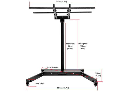 EXESAS Automatic Horizontal & Vertical Rolling Stand | Motorized Height Adjustment | Compatible with EXESAS LED Panels