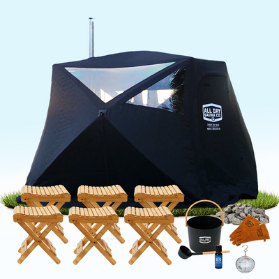 Deluxe Portable Outdoor Wood-Burning Sauna for Up to 6 People
