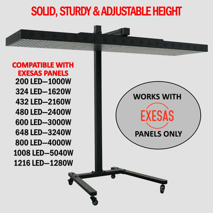 EXESAS Horizontal Rolling Stand for LED Light Panels | Adjustable Height | Compatible with EXESAS Panels