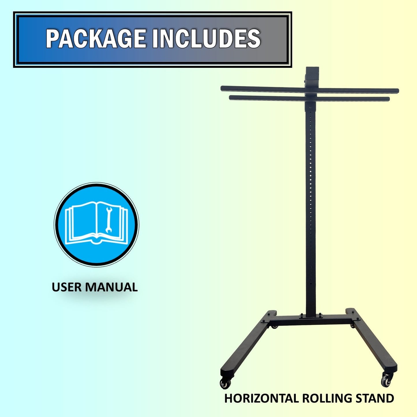 EXESAS Horizontal Rolling Stand for LED Light Panels | Adjustable Height | Compatible with EXESAS Panels