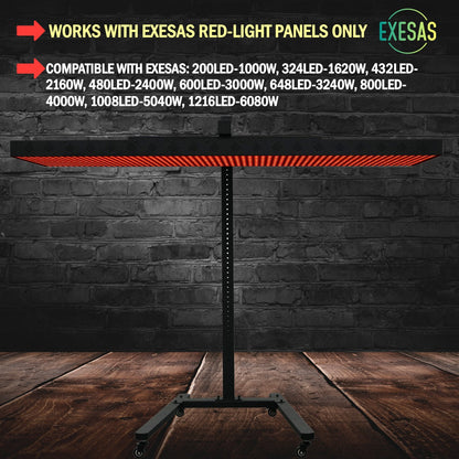 EXESAS Horizontal Rolling Stand for LED Light Panels | Adjustable Height | Compatible with EXESAS Panels