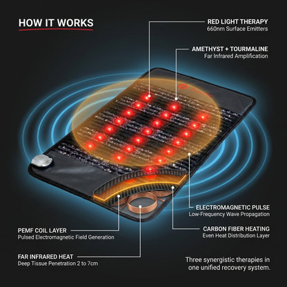 TheraPro™ PEMF, Infrared & Red Light Therapy Recovery Pad – Regular — How It Works