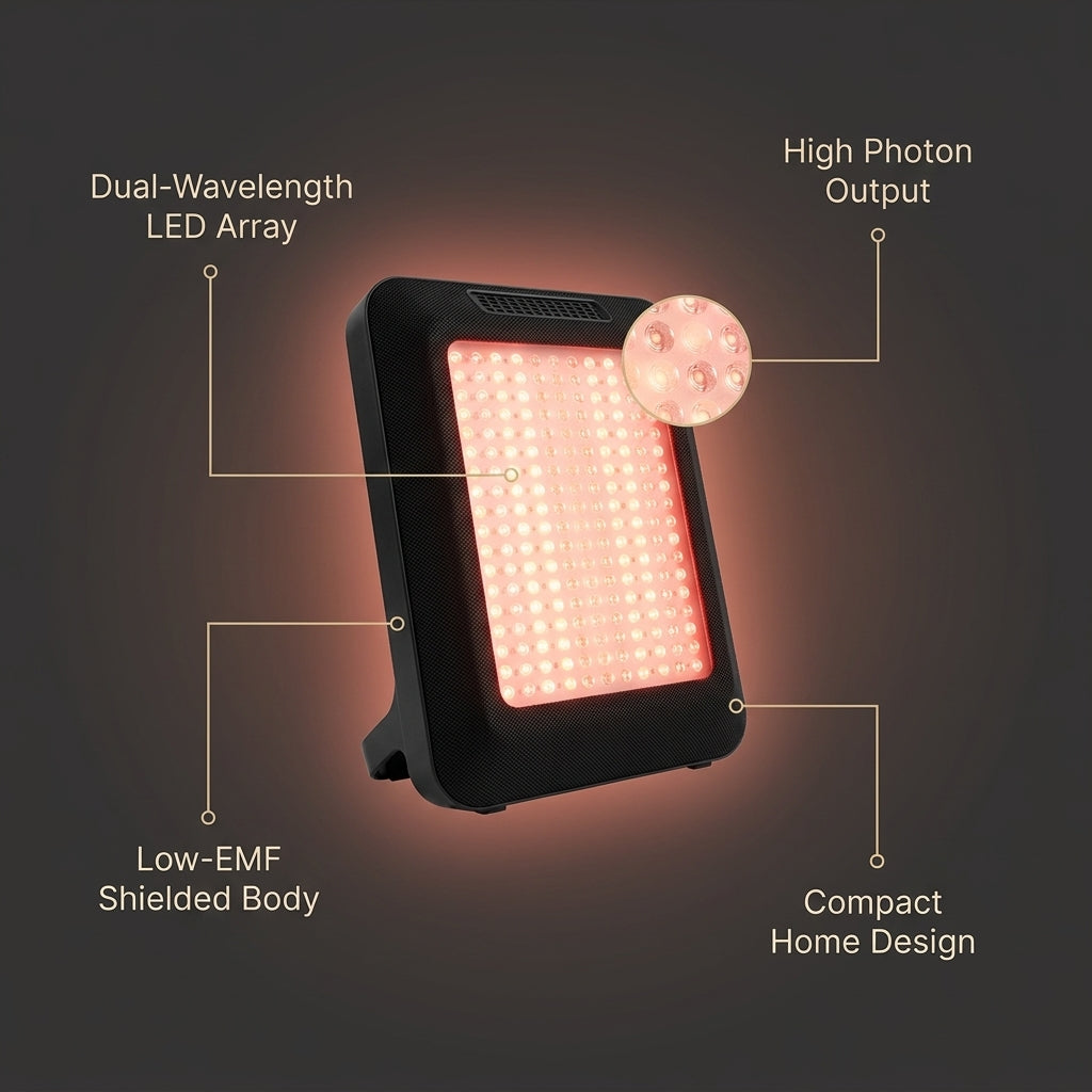 Therasage Tri-Lite™ Red Light Therapy Panel — infographic