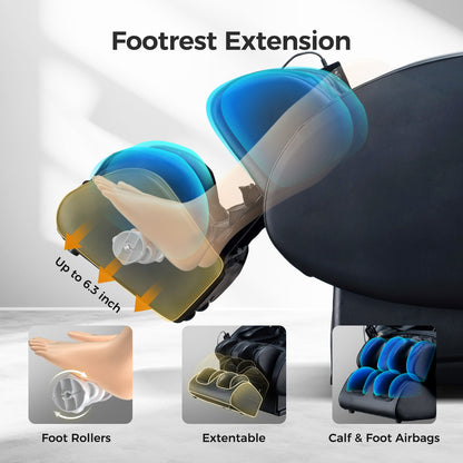 BOSSCARE 3D Zero Gravity Massage Chair with Voice Control, App & Heat