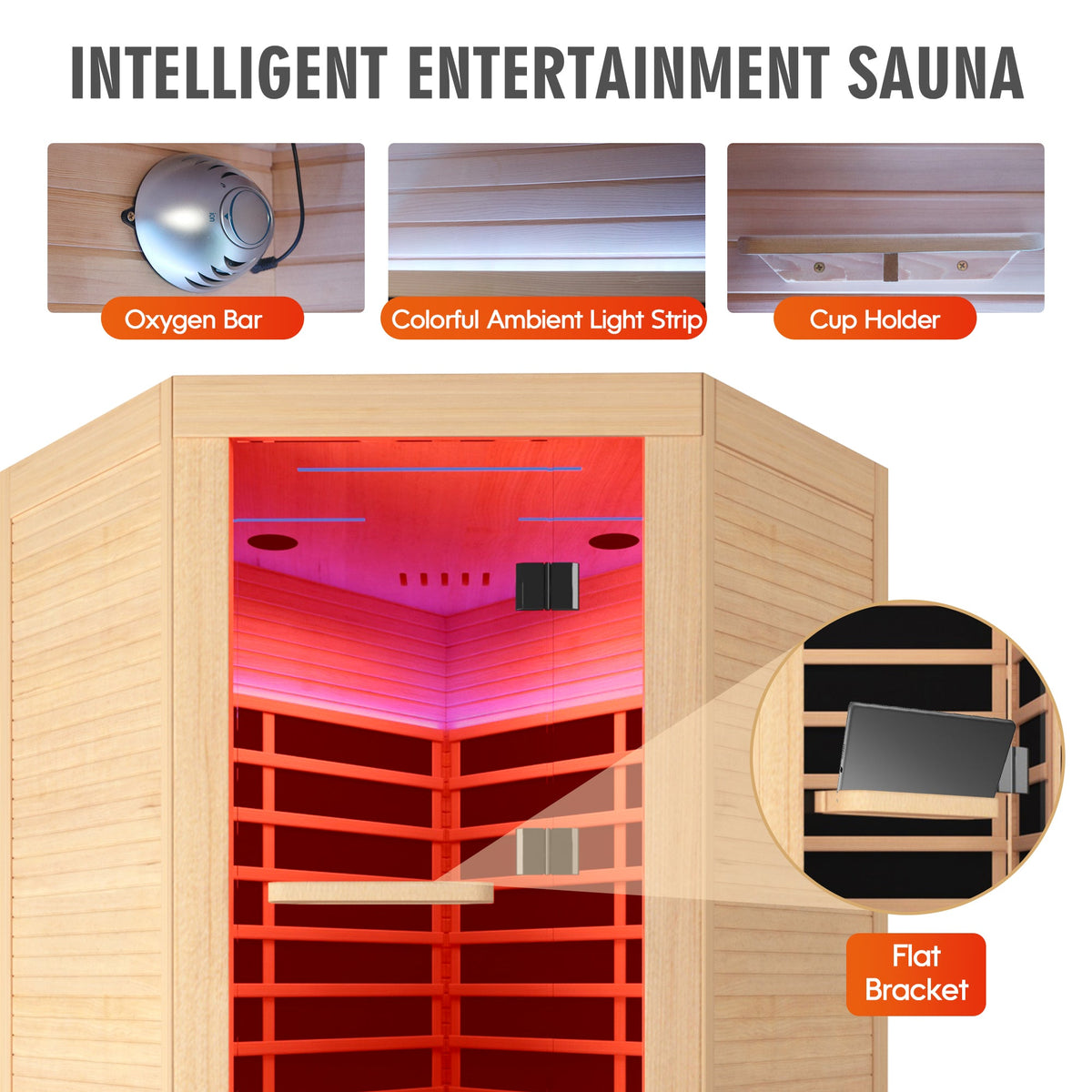 Canadian Hemlock Pentagonal 2-Person Sauna