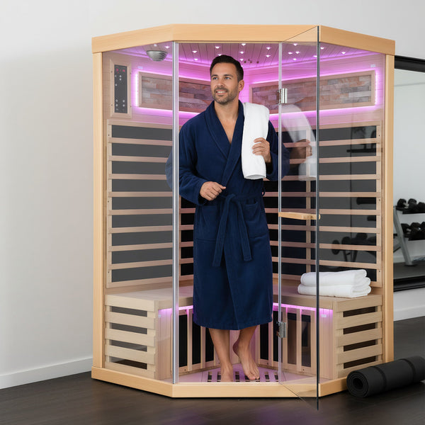2-Person Canadian Hemlock Sauna with 7 Carbon Heating Plates
