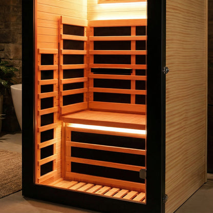 1-Person Chilean Pine Sauna Cabin with 8 Heating Plates