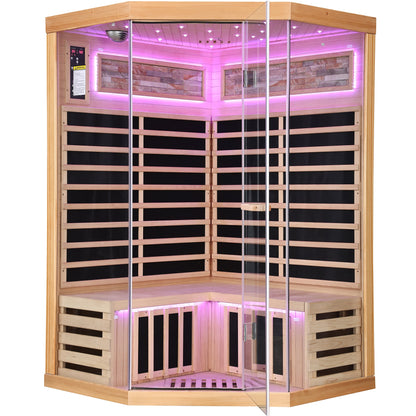 2-Person Canadian Hemlock Sauna with 7 Carbon Heating Plates