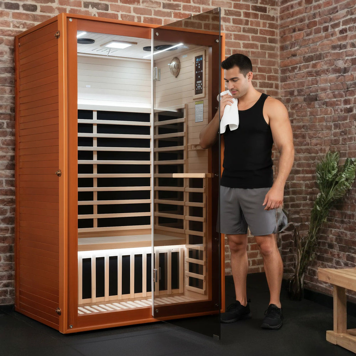 2-Person Canadian Hemlock Sauna with 7 Carbon Heating Plates