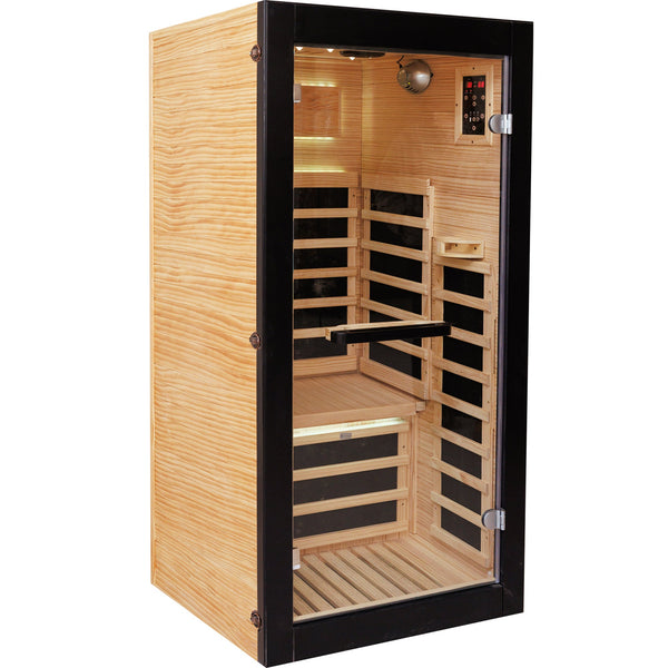 1-Person Chilean Pine Sauna Cabin with 8 Heating Plates