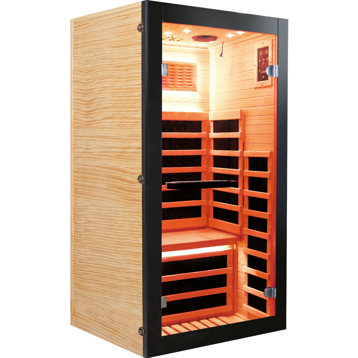 1-Person Chilean Pine Sauna Cabin with 8 Heating Plates