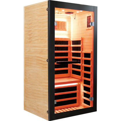 1-Person Chilean Pine Sauna Cabin with 8 Heating Plates