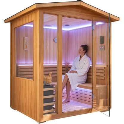 6000W Outdoor Traditional Steam Sauna | Cedar Wood | Up to 4 People