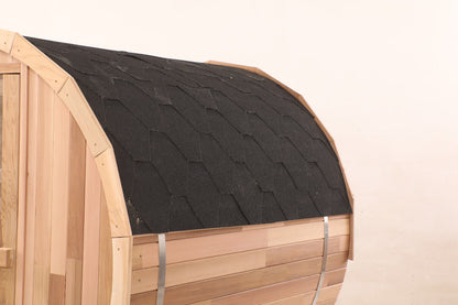 Blisspod Prague 4–6 Person Outdoor Barrel Sauna with Canadian Red Cedar & Glass Back