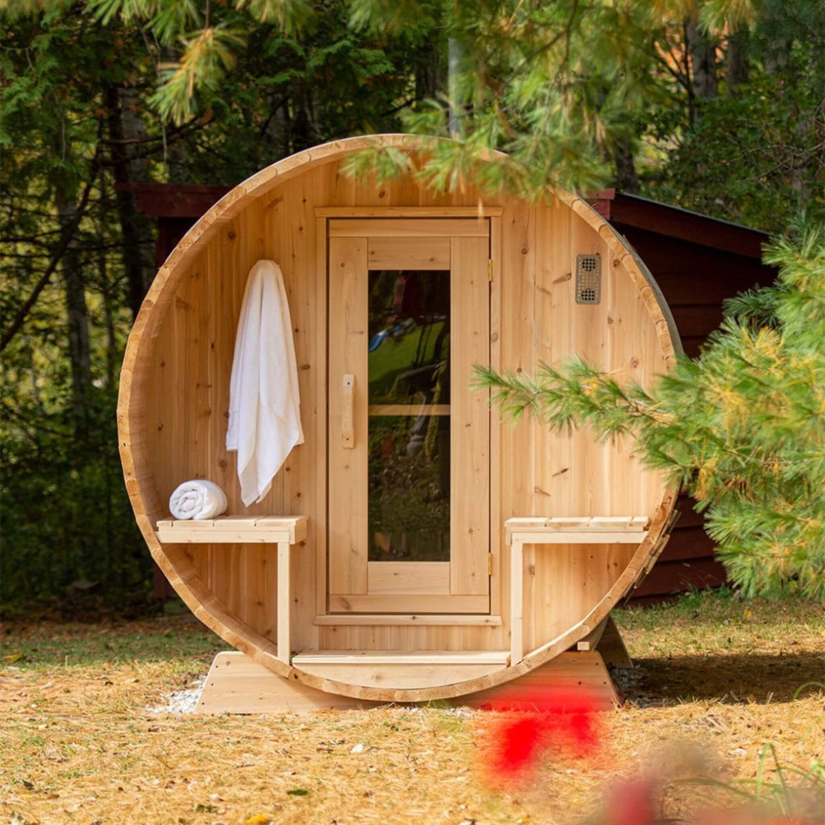Dundalk Leisurecraft 4-Person Canadian Timber Serenity Barrel Sauna