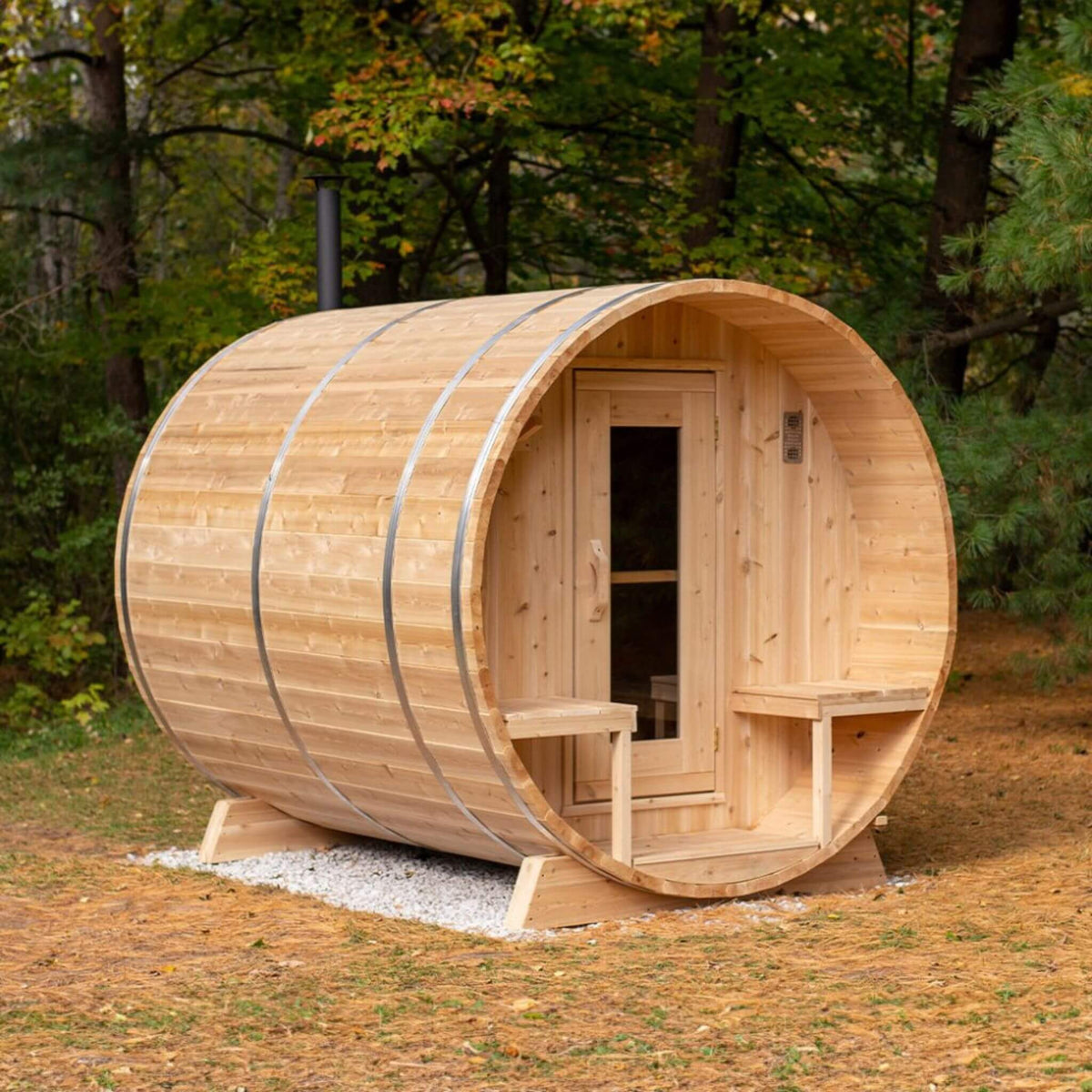 Dundalk Leisurecraft 4-Person Canadian Timber Serenity Barrel Sauna