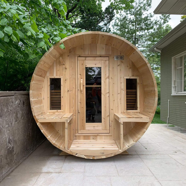 Dundalk Leisurecraft 6-Person Canadian Timber Tranquility Barrel Sauna