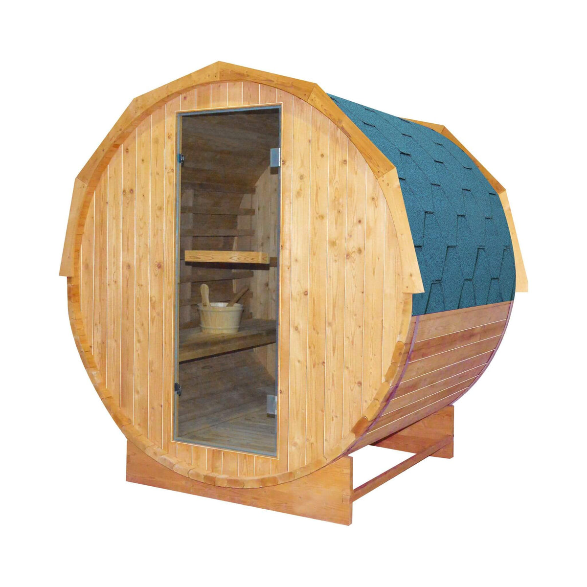 Ignite Large Premium American White Oak Outdoor Wooden Barrel Sauna With 4.5KW Sauna Heater