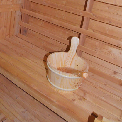 Ignite Large Premium American White Oak Outdoor Wooden Barrel Sauna With 4.5KW Sauna Heater
