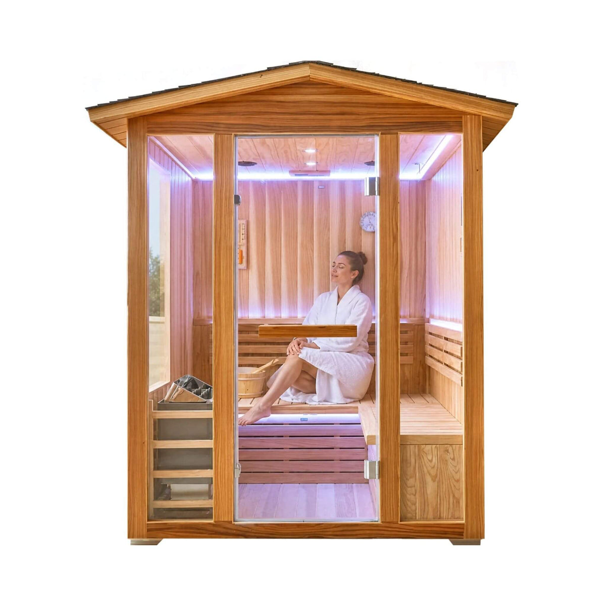 Solenne Outdoor 4-Person Traditional Sauna with Heater