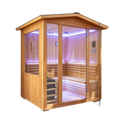 Solenne Outdoor 4-Person Traditional Sauna with Heater