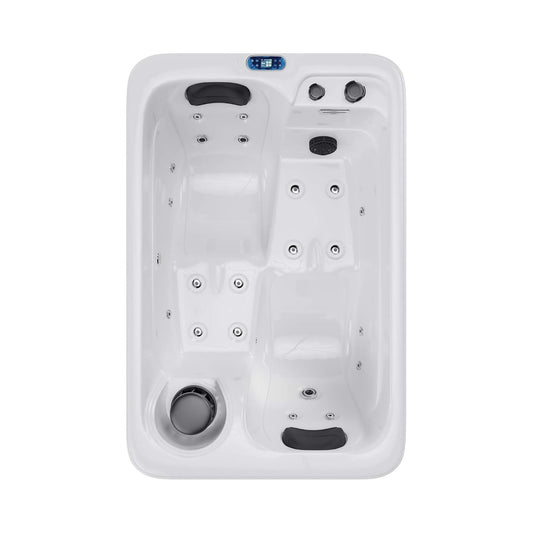 Premium 2-Person Outdoor Hot Tub | 15 Stainless Steel Jets | 110V Plug & Play