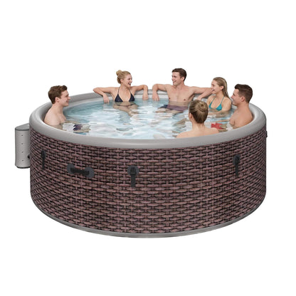 6-Person Inflatable Hot Tub, 77-Inch Drop-Stitch Spa, 180 Air Jets, Thermal Cover