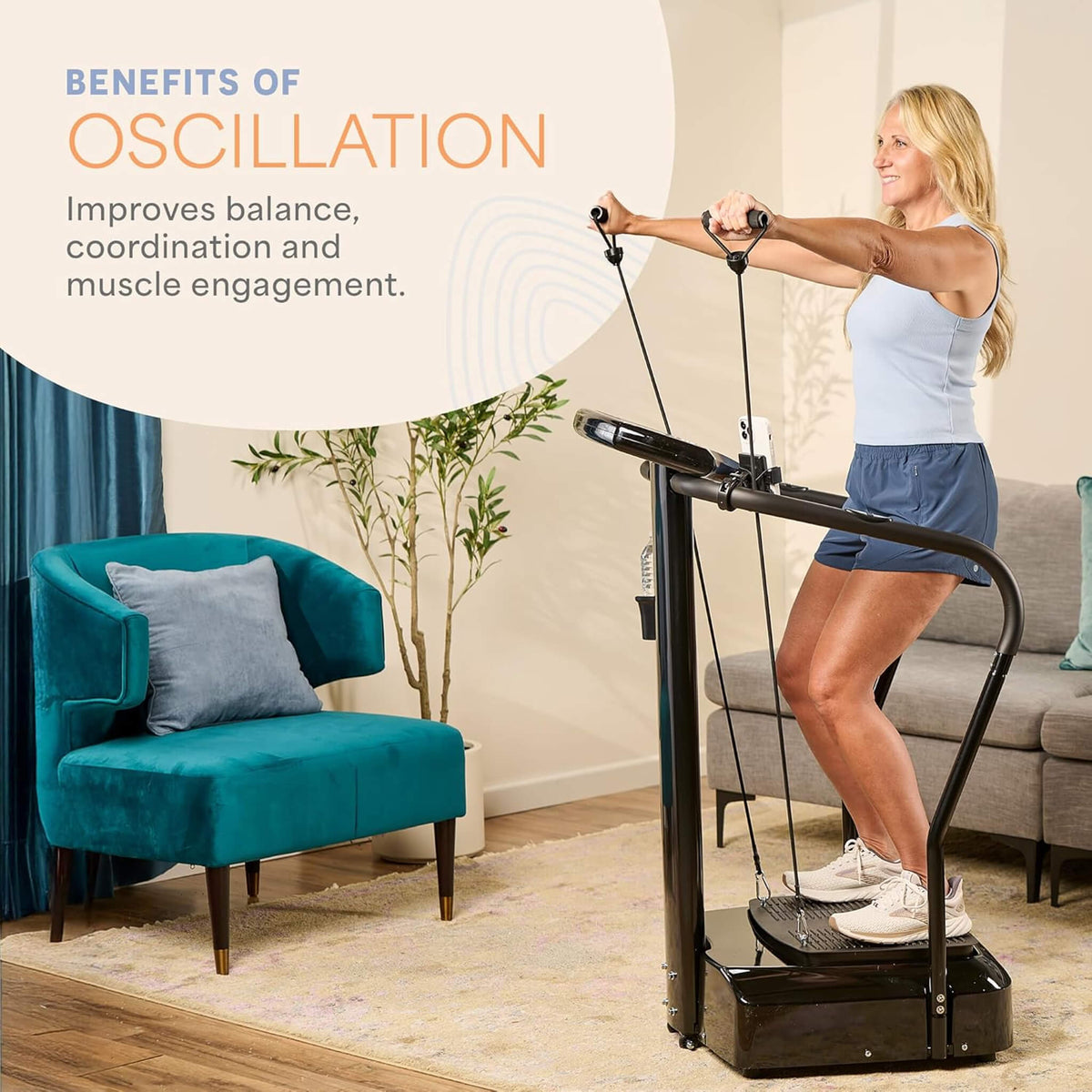 Premium Vibration Plate Exercise Machine with Handles and 99 Speed Levels