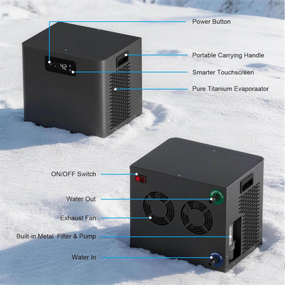 FCP Premium XL 120-Gallon Cold Plunge Tub Kit with 1/3 HP Chiller, Filter & Pump — SAK58283