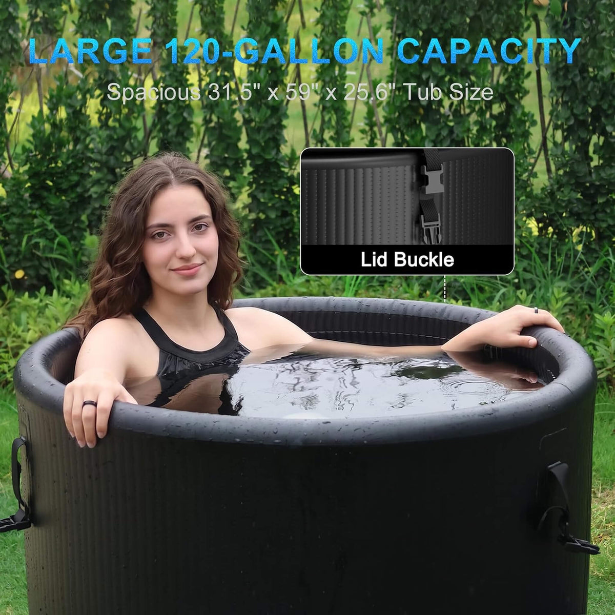 FCP Premium XL 120-Gallon Cold Plunge Tub Kit with 1 HP Chiller, Filter & Pump — SAK92632