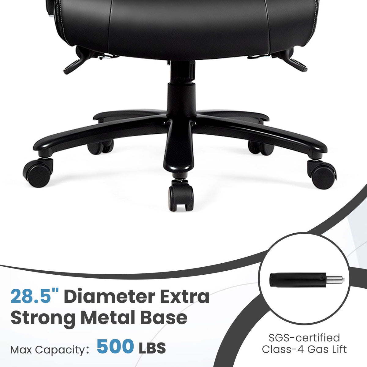 Big & Tall Massage Office Chair with 400 lb Capacity, Vibrating Massage & Adjustable Height