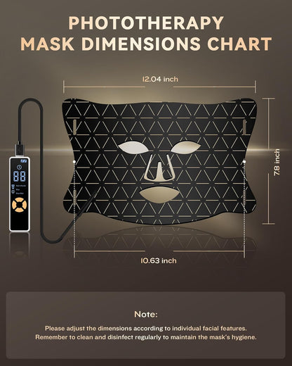 PurRed™ LED Light Therapy Face Mask | 288 LEDs | 630nm, 660nm & 850nm | FDA Registered