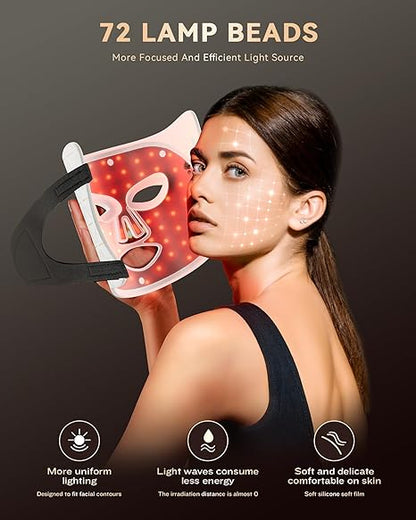 PurRed™ LED Light Therapy Face Mask | 288 LEDs | 630nm, 660nm & 850nm | FDA Registered