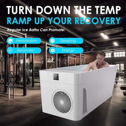Smart 1-Piece Freestanding Full-Body All-In-One Cold Plunge Tub With Built-In Water Chiller