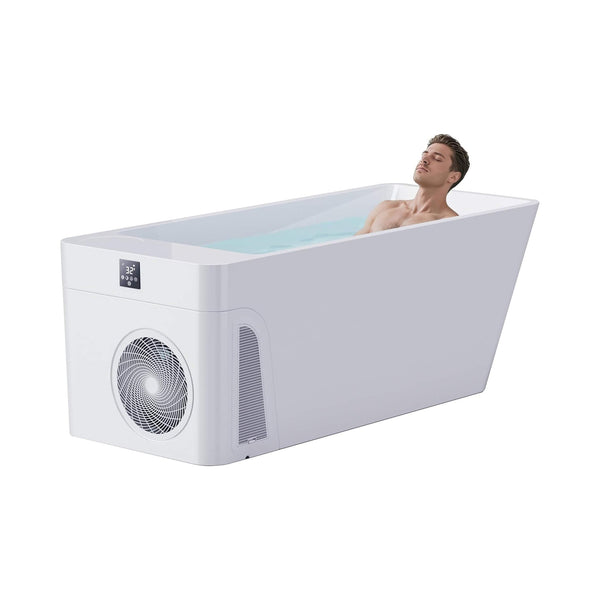 Smart 1-Piece Freestanding Full-Body All-In-One Cold Plunge Tub With Built-In Water Chiller