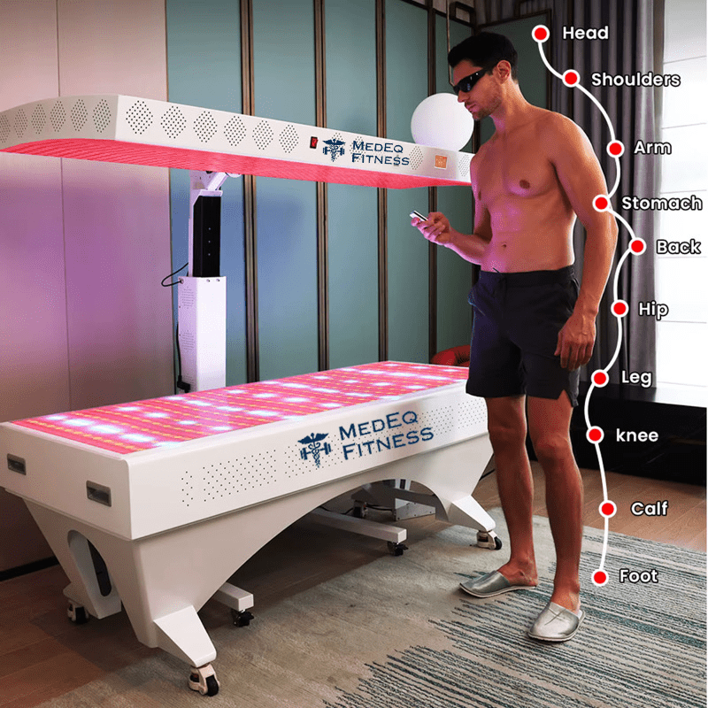 VitalGlow Full-Body Red Light Therapy System – 7 Wavelengths, Table & Vertical Panel