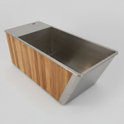 Cold & Hot Plunge Pool | 304 Stainless Steel & Wood | 1HP Chiller Heater | 37–108°F